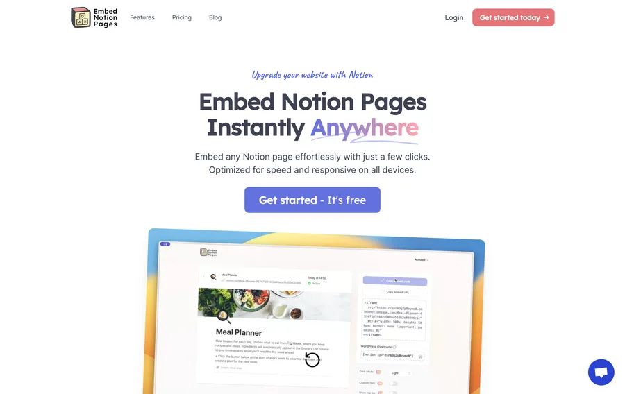 Embed Notion Pages preview